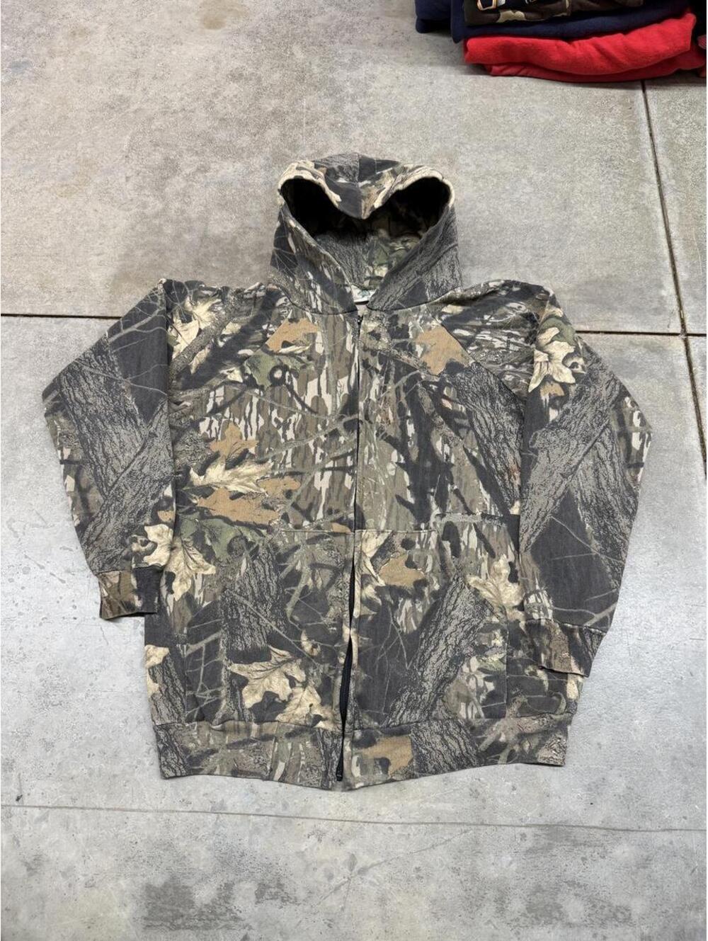 vintage realtree camo made in usa zip up hoodie size large